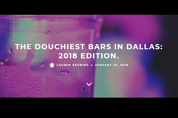 douchiest bars in dallas and fort worth?